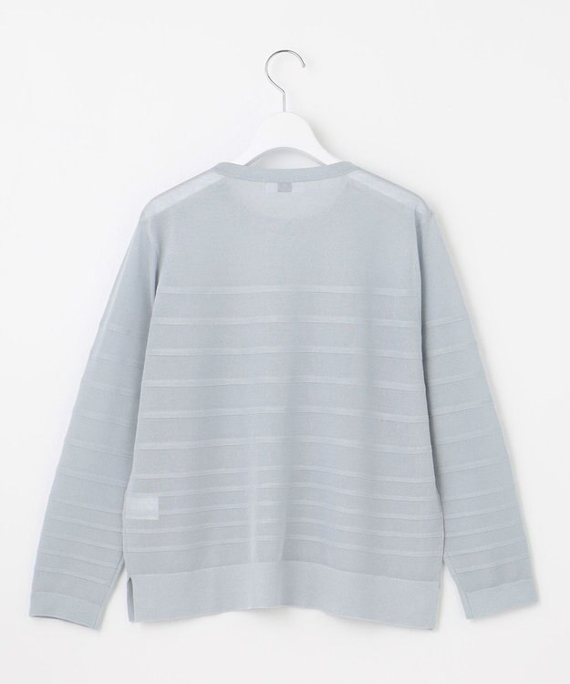 J.PRESS LADIES 【WEB限定・洗える】Vis/Peスパーク シアー ボーダー ニット サックス×サックス系