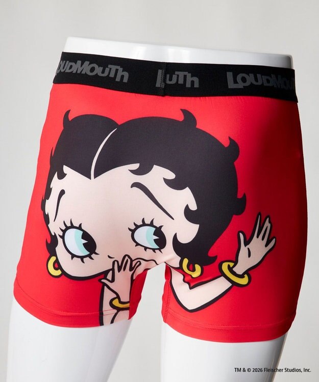 FILA GOLF／marie claire 【LOUDMOUTH×Betty Boop™】メンズ ボクサーパンツ Red