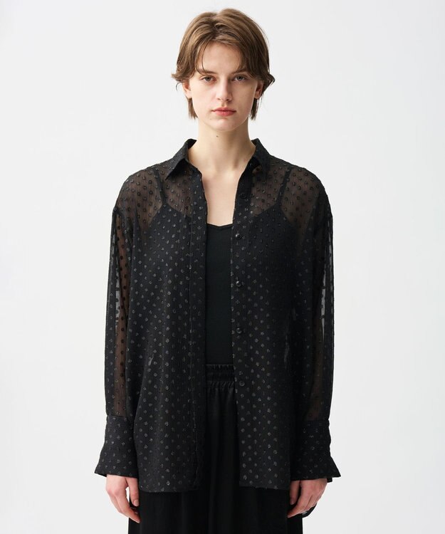 uncrave シアードットジャガード シャツ ブラック