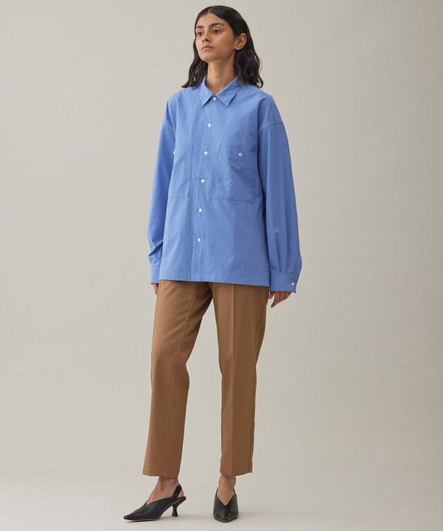 UNFILO MENS 【男女兼用】コンフォート カジュアル ワイドシャツ [24年秋冬商品] スモーキー ブルー