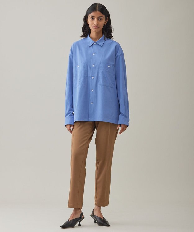 UNFILO MENS 【男女兼用】コンフォート カジュアル ワイドシャツ [24年秋冬商品] スモーキー ブルー