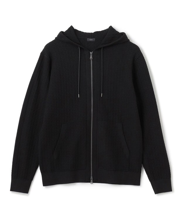 JOSEPH HOMME 【イージーケア】 ヴィスコースリンクス　ジップアップニットパーカー ブラック系