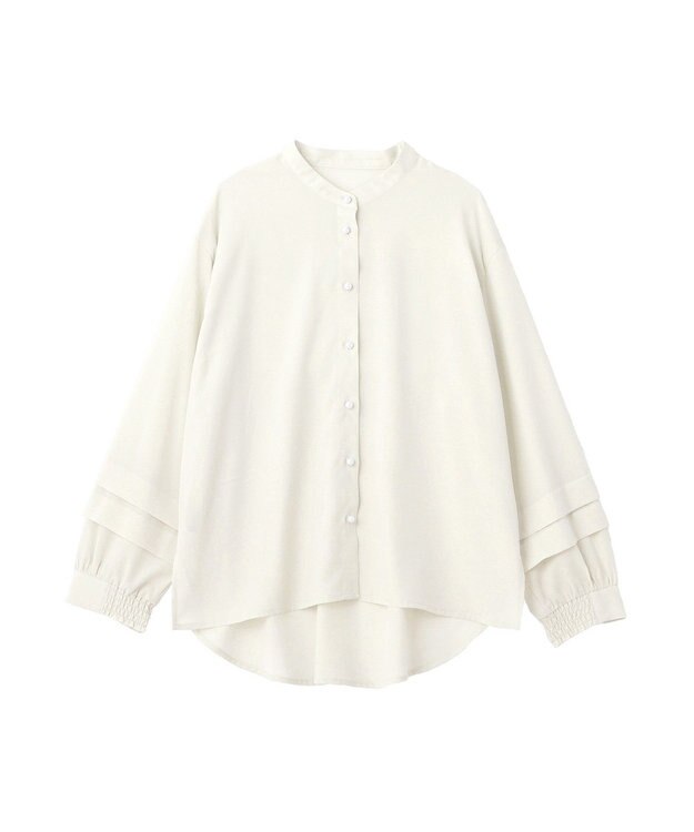 YECCA VECCA 2way裾アレンジパール釦ブラウス Off White