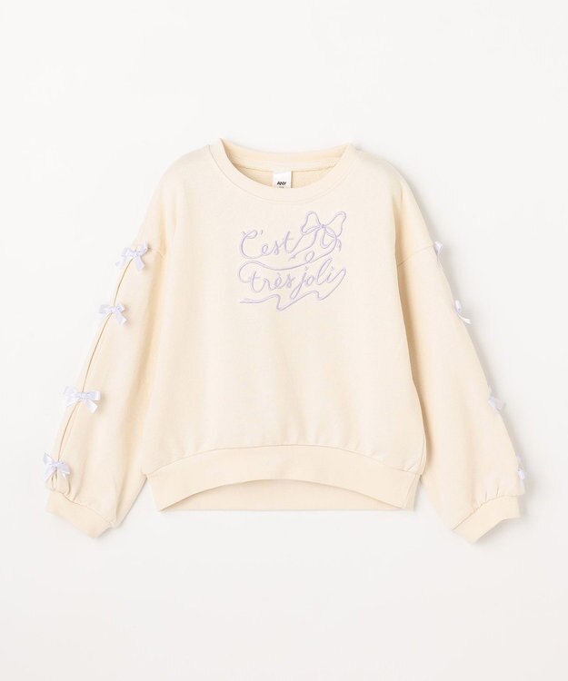 ANY KIDS 袖リボン トレーナー エクリュ