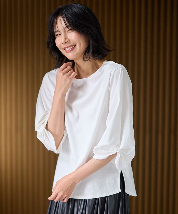 ANY L 【洗濯機可】シルケットスムースタックスリーブプルオーバー オフ