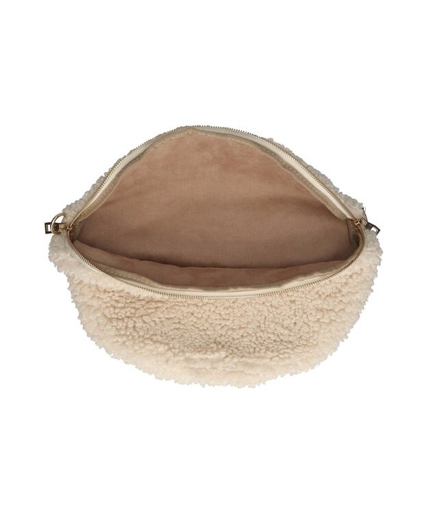 INTER-CHAUSSURES 【ANDREA CARDONE】レザーストラップボアショルダーバッグ アイボリー雑材