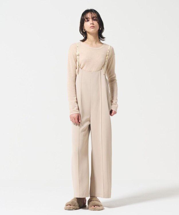 GRACE CONTINENTAL ワイドサロペット ベージュ