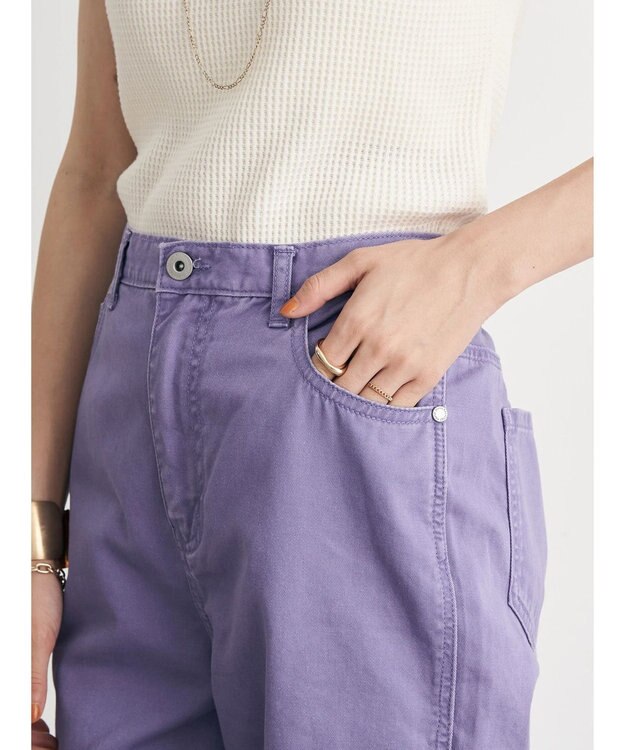 earth music&ecology カラーフレアパンツ Purple