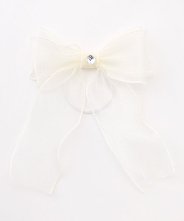 ANY KIDS オーガンジーリボンヘアポニー オフホワイト