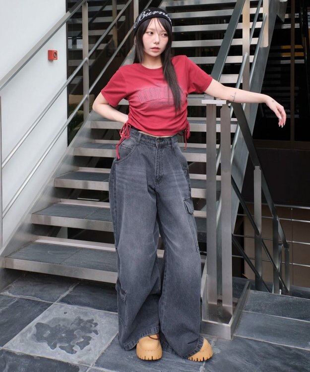 WEGO スプレーロゴドロストちびT レッド