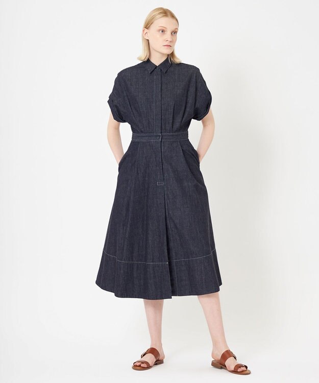 BEIGE， 【WEB限定】FLUORINE / フレアワンピース Indigo