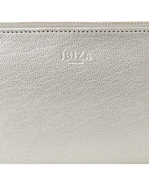 IBIZA やぎ革　L字ファスナー長財布 シルバー