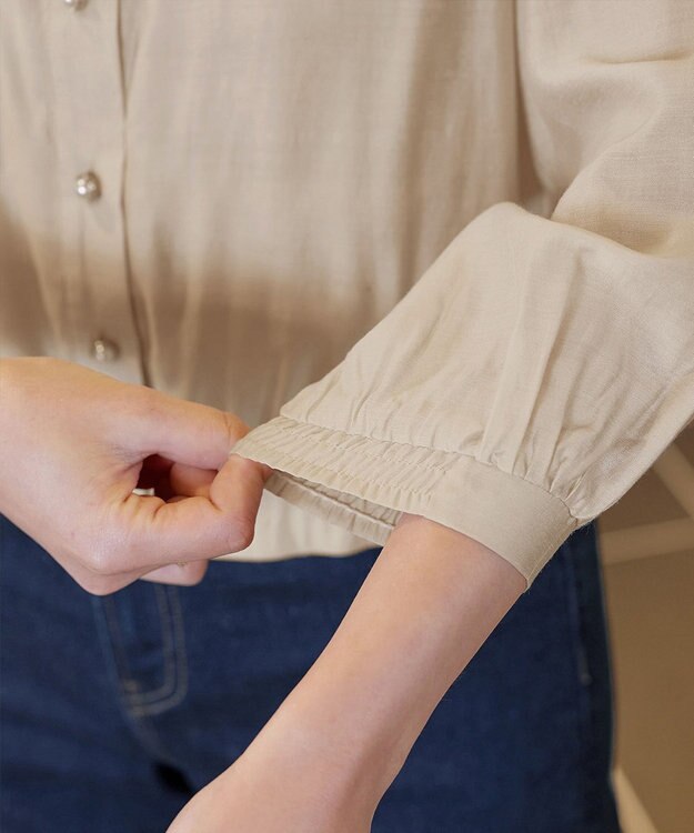 Tiaclasse パールボタンシアーブルゾン ベージュ