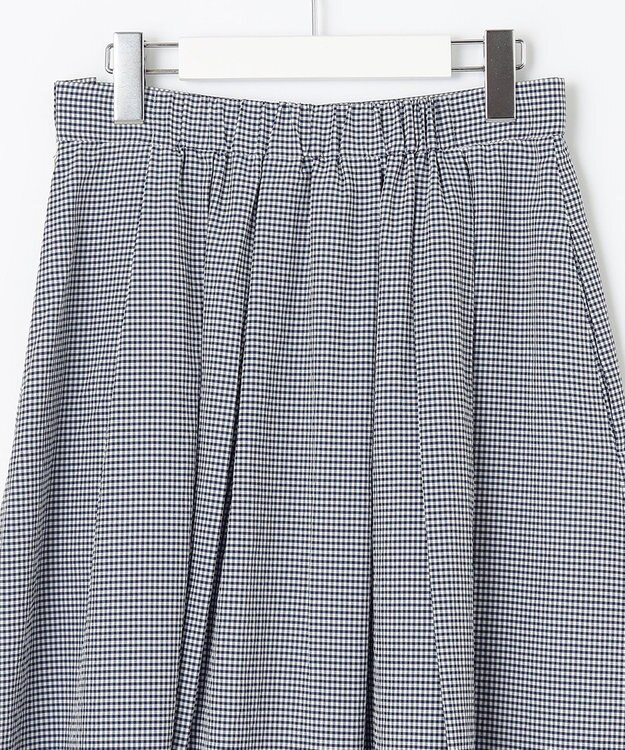 J.PRESS LADIES 【洗える】アセVis ギンガム スカート ネイビー系3
