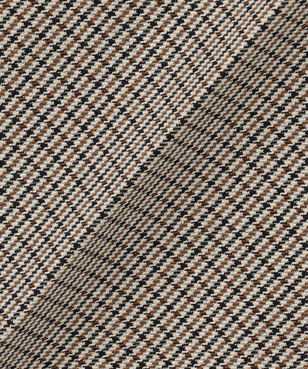 自由区 【撥水加工・洗える】TRギャバチェック柄テーパード パンツ ベージュ系チェック