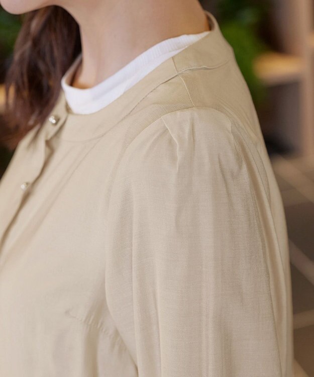 Tiaclasse パールボタンシアーブルゾン ベージュ