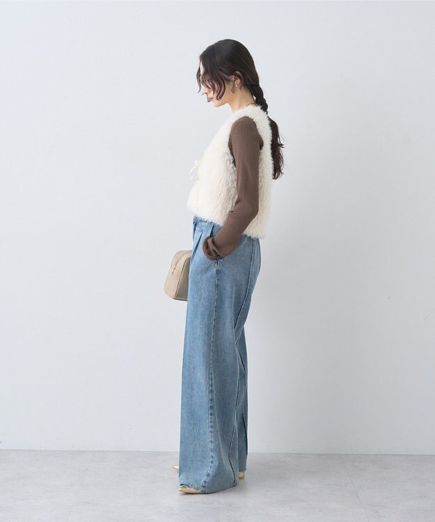 earth music&ecology ハイウエストデニムパンツ Light Indigo