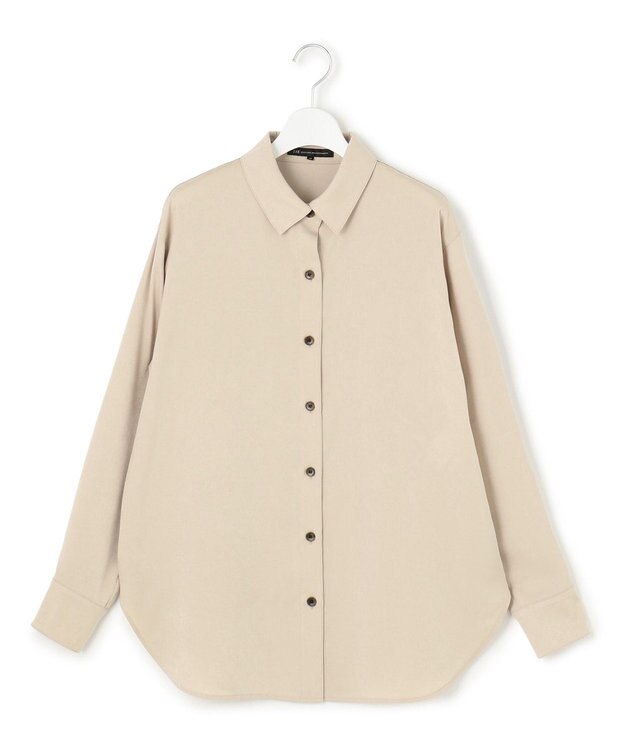 23区 L 【見上愛さん着用/Oggi10月号掲載/洗える】スエーディーサテン シャツ ベージュ系