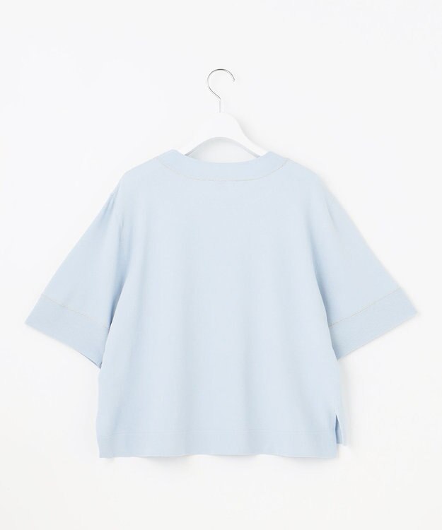 J.PRESS LADIES S 【洗える】RAYON ELITE STRETCH ニットT サックス系