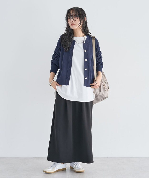 Green Parks アンチピリング金ボタンニットカーディガン Navy