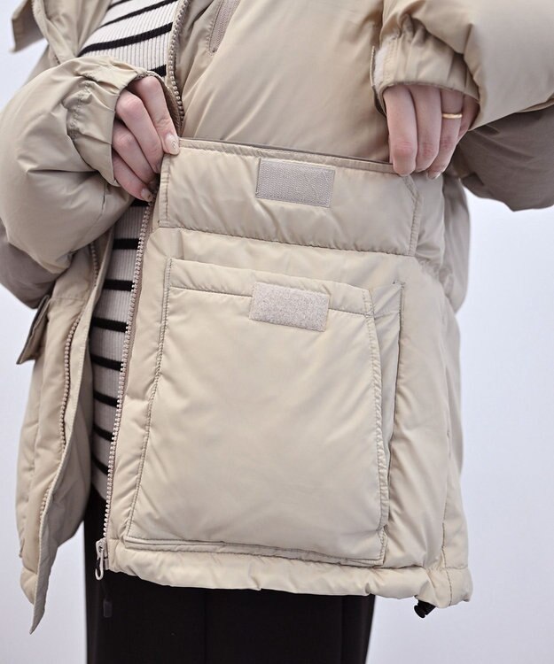 KWD 【日本製/高品質ダウン】BOX DOWN JACKET ダウンジャケット ベージュ