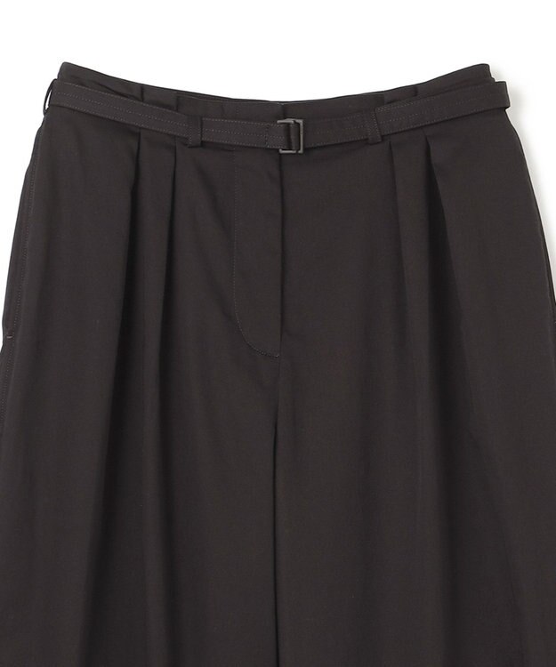 JOSEPH ライトコットンサテン　ワイドストレートトラウザーズ Black