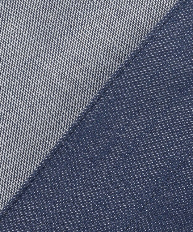 J.PRESS LADIES S 【洗える】セルロースシャンブレー ノーカラー デニム ジャケット ブルー系