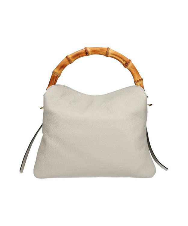 INTER-CHAUSSURES 【LORISTELLA】バンブーハンドルソフトレザーハンドバッグ ライトグレー