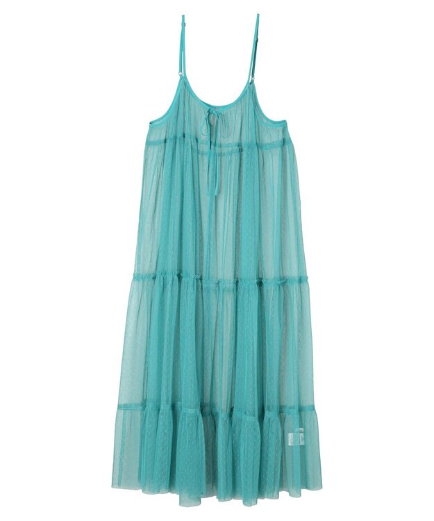 Green Parks ・ＥＬＥＮＣＡＲＥ　ＤＵＥ　２ｗａｙチュールキャミワンピ Turquoise Blue