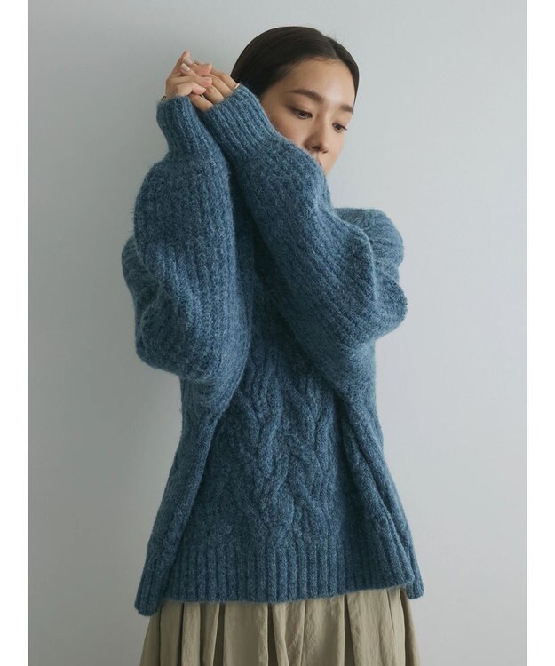 Green Parks armonia. ケーブルニットプルオーバー Blue