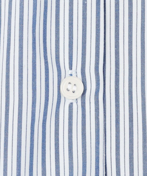 ANY エニィファンクションハイネックブラウス ブルーストライプ