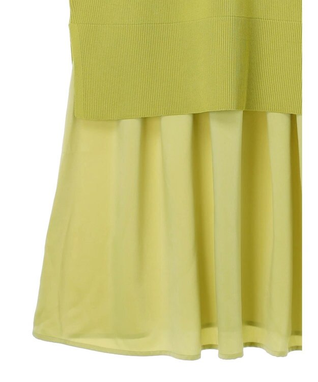 Green Parks ＳＥＴ２点　ニットチュニック＋キャミワンピース Lime Green