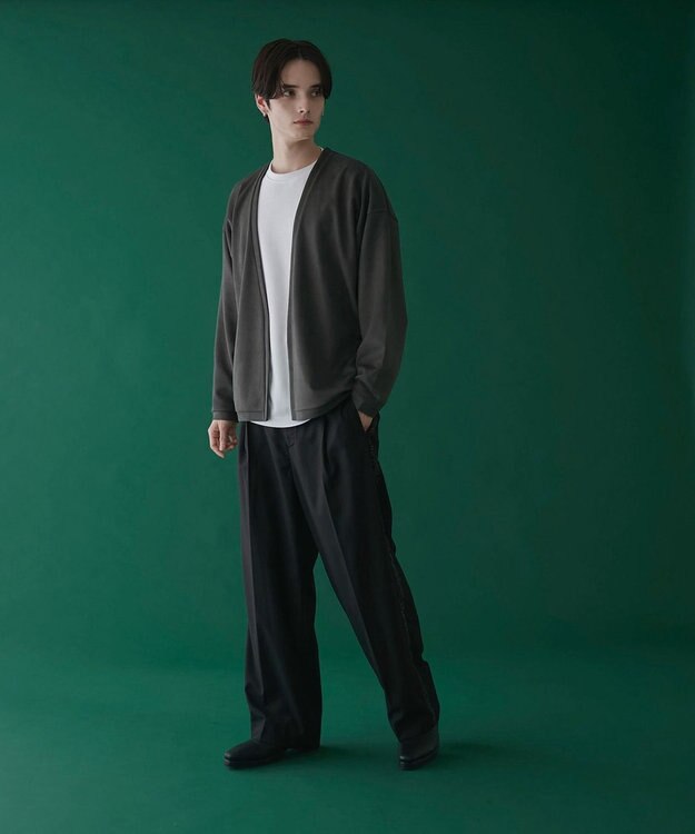 WEGO 【2点SET】フェイクスウェードアンサンブルカーディガン ブラック中濃色