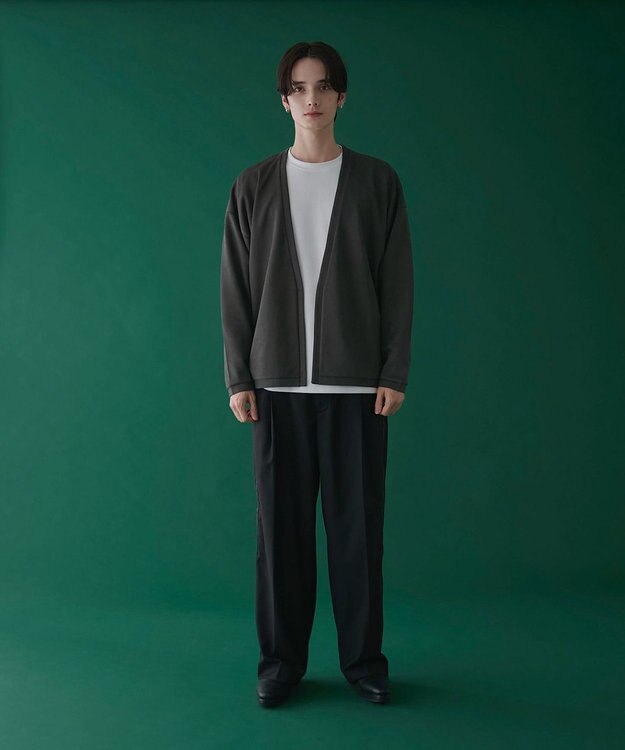 WEGO 【2点SET】フェイクスウェードアンサンブルカーディガン ブラック中濃色