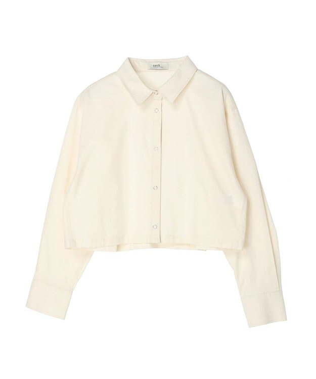 earth music&ecology ショート丈シャツジャケット Ivory