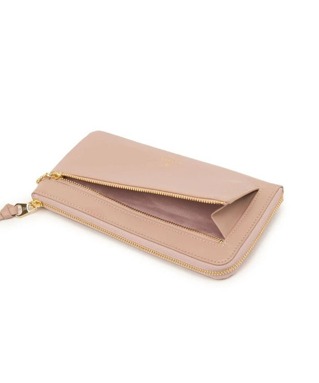 LANVIN en Bleu ペアル 薄マチLファスナー長財布 ピンク