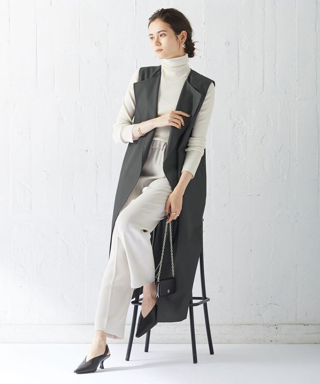 ICB L T/Cシャンブレーツイル 3WAYコート チャコール系