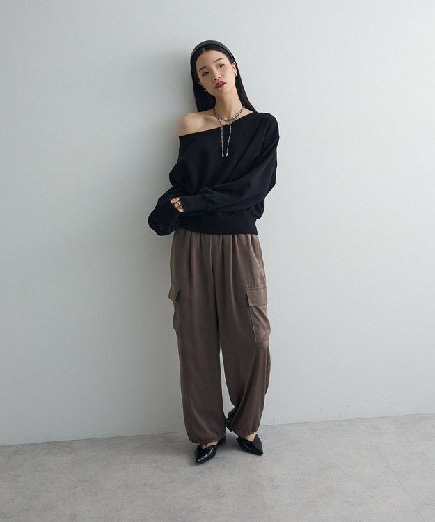 Green Parks オフショルスウェット Black