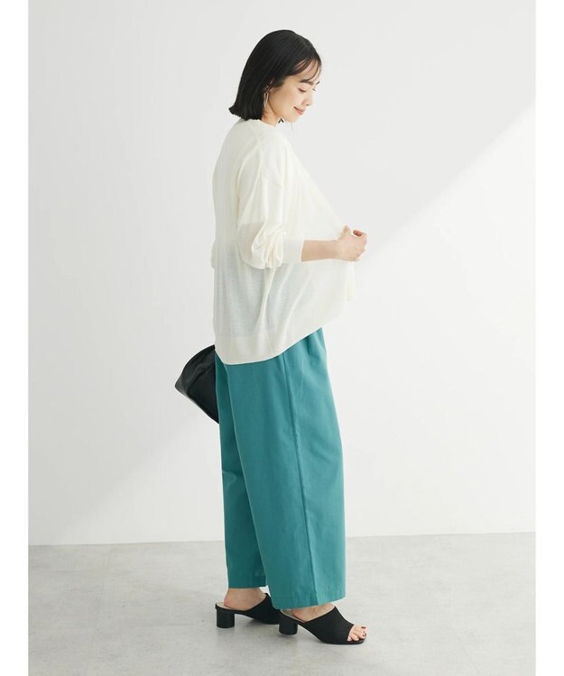 Green Parks 綿麻混バギーパンツ Mint
