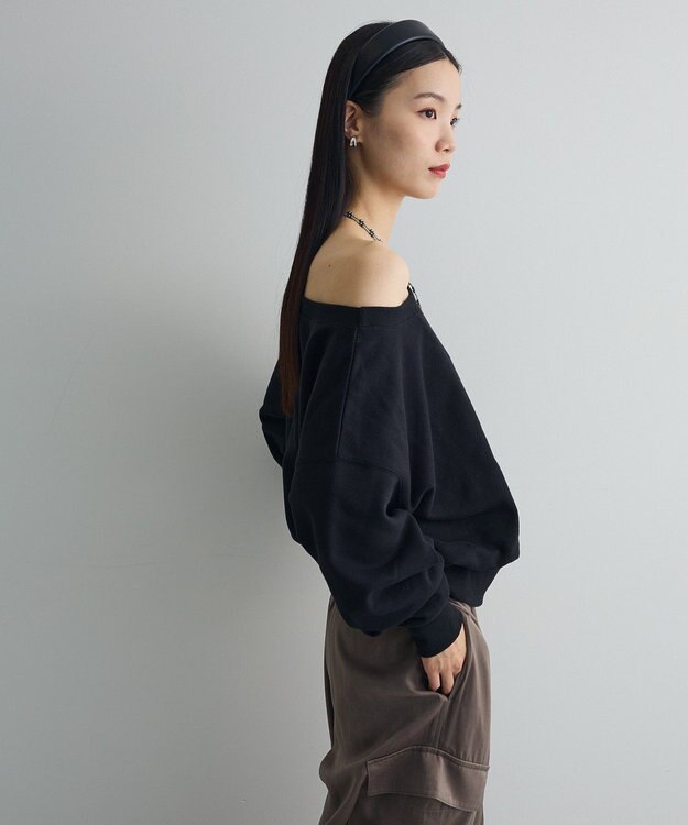 Green Parks オフショルスウェット Black