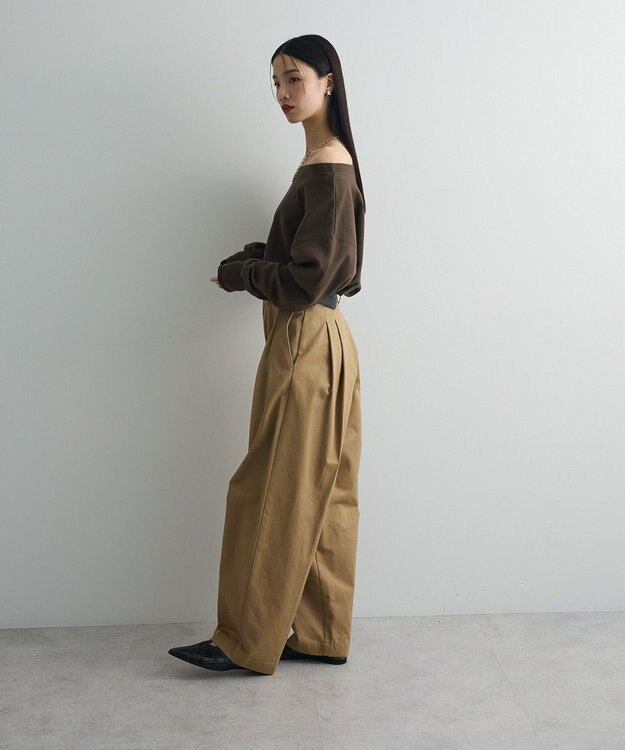 Green Parks オフショルスウェット Brown