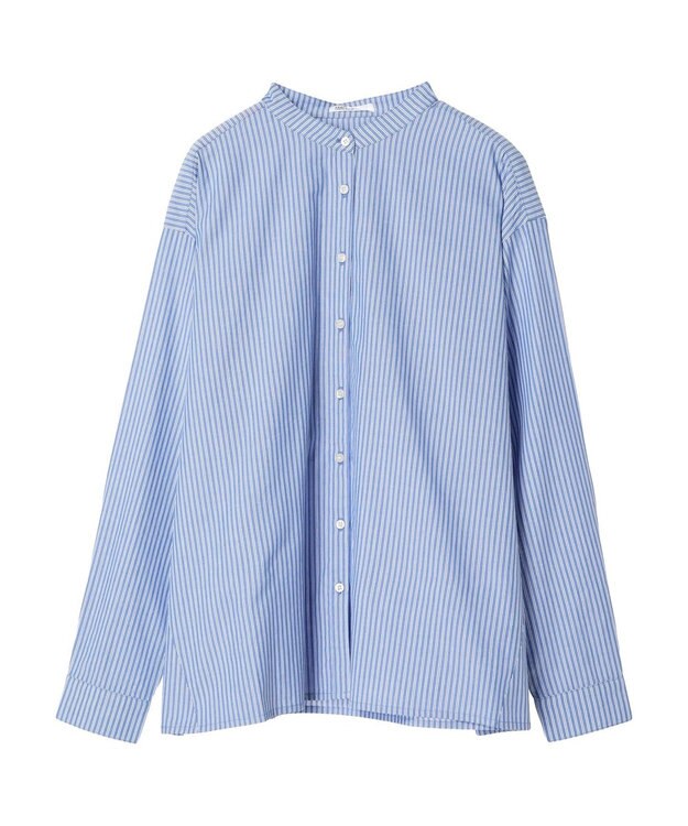 CRAFT STANDARD BOUTIQUE バックフリルシャツ Stripe Blue