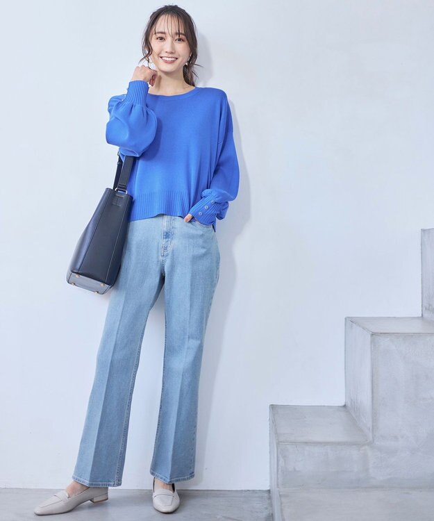 ANY SIS 【花粉対策】ドルマン ニット ブルー