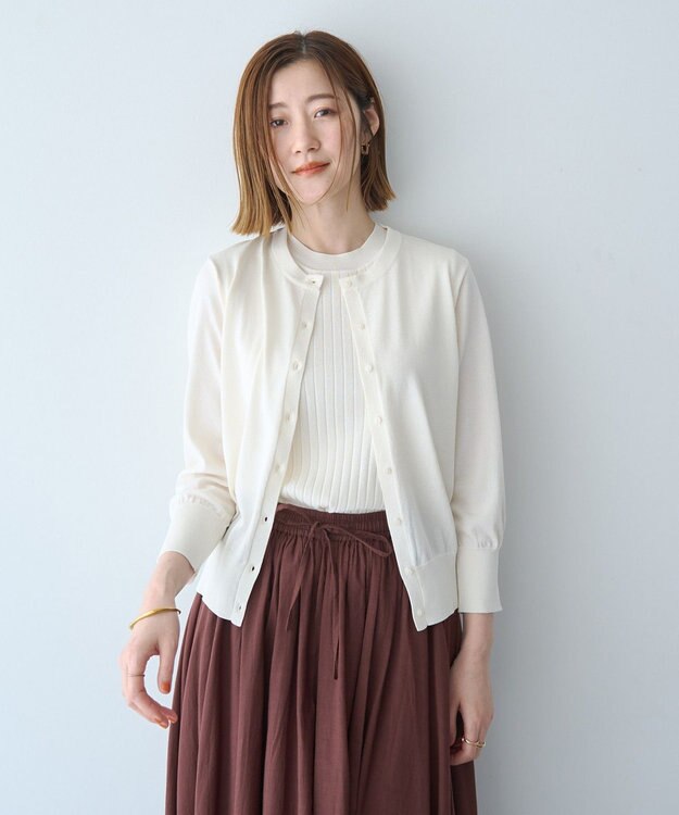 YECCA VECCA 【マシンウォッシャブル】カーディガン Off White