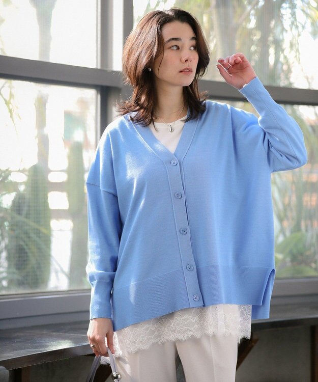 Green Parks 裾イレヘムレースドッキングプルオーバー Off White