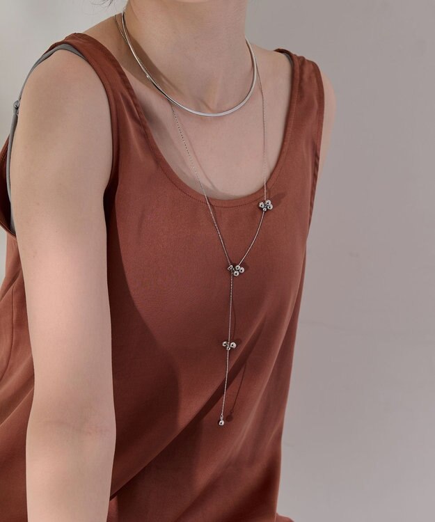 Phoebe 【金属アレルギー対応】マルチwayムービングバブルネックレス/ラリエット　シルバー シルバー