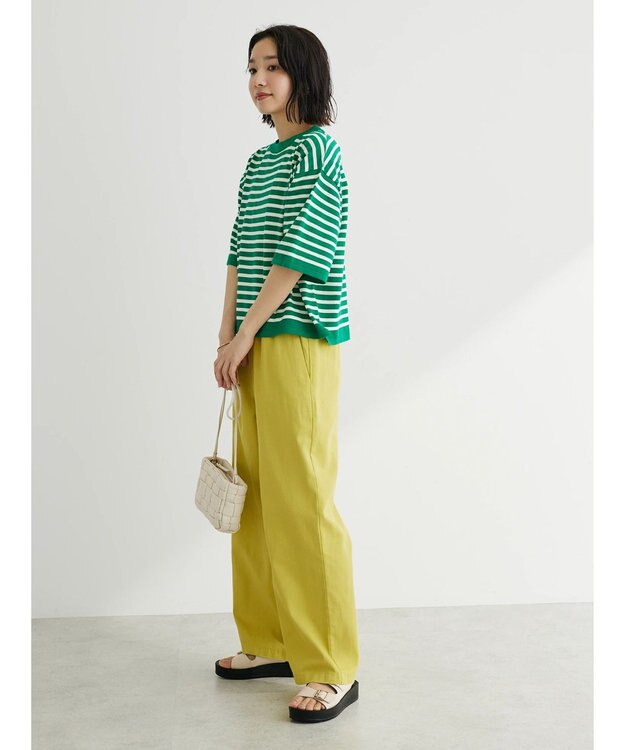 Green Parks 洗えるニットＴシャツ Off White