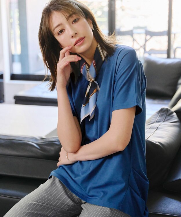 Tiaclasse 【洗える】脇タックポンチプルオーバー ブルー