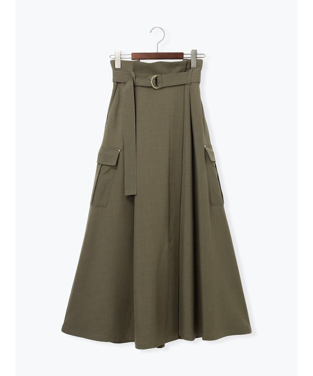 Te chichi カーゴフレアスカート カーキ