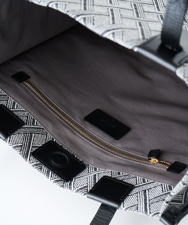 MIYABIYA LAQUOH クロス柄ジャガードトートバッグ S ブラック